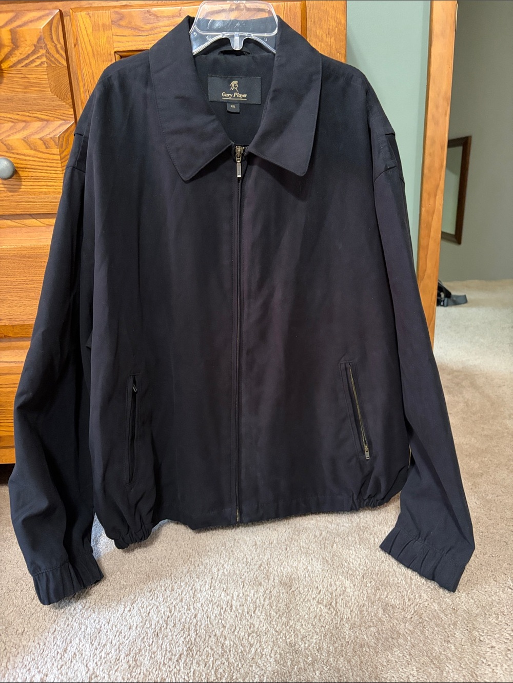 Men's Black Zip-Front Jacket- Gary Player